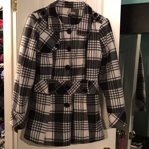 Plaid peacoat